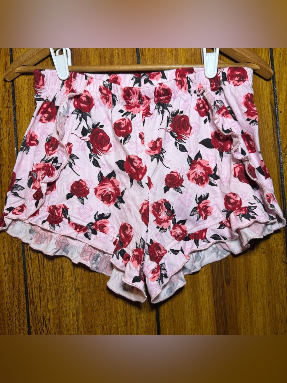 Thalia Sodi Womens Small Pink Floral Ruffle Lounge Pajama Shorts Coquette Barbie